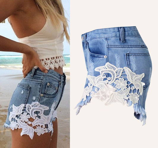 High Waist Lace Shorts