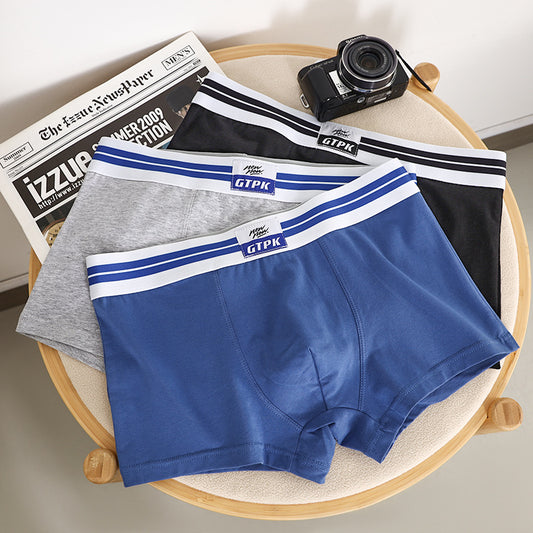 Soft men’s boxer briefs with a supportive stretch fit, breathable comfort, and athletic striped waistband
