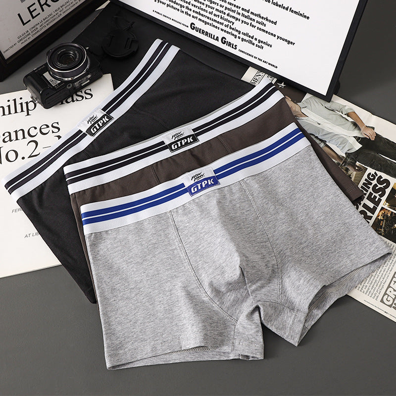 Soft men’s boxer briefs with a supportive stretch fit, breathable comfort, and athletic striped waistband