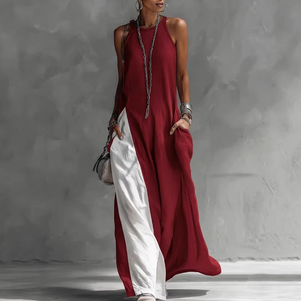 Women Strappy A-Line Maxi Dress, Summer Beach Dress