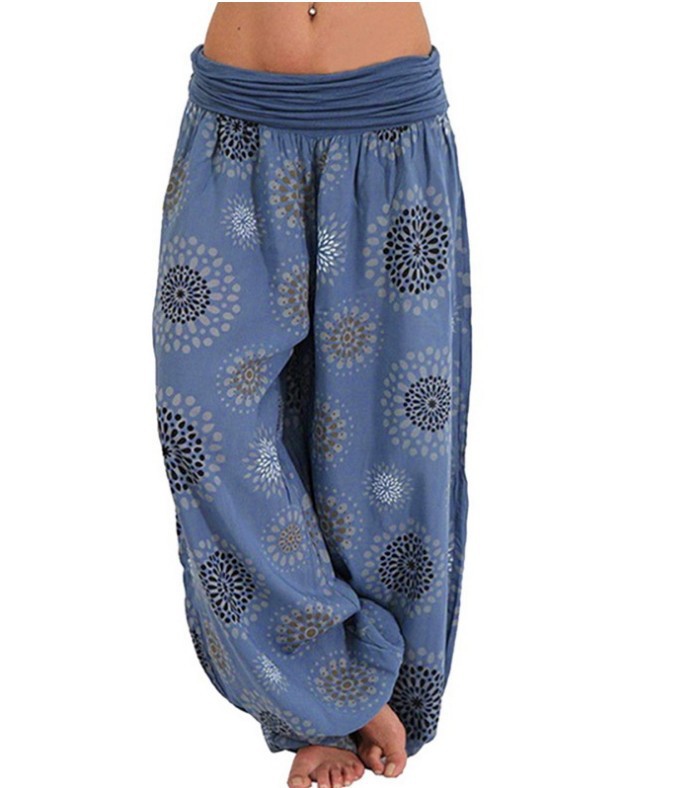 Womens Boho Printed Harem Pants