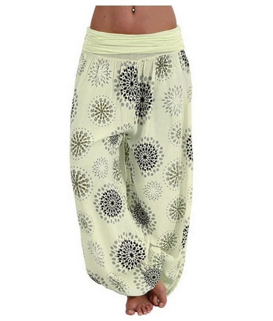 Womens Boho Printed Harem Pants