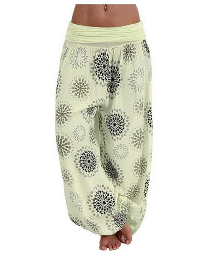Womens Boho Printed Harem Pants