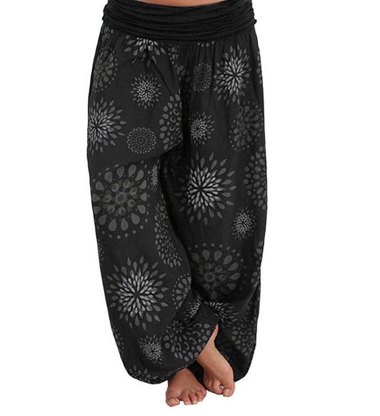 Womens Boho Printed Harem Pants