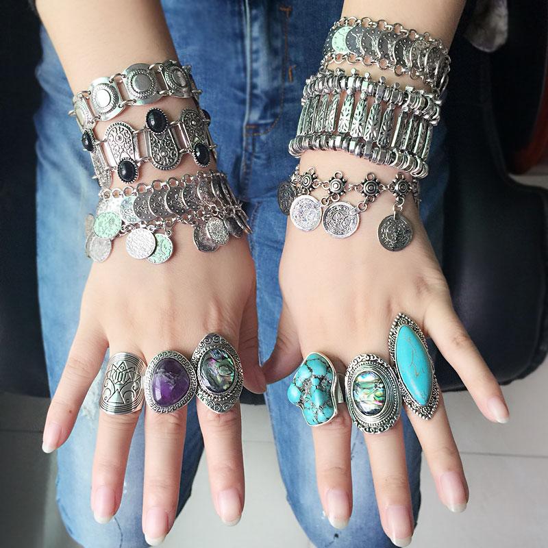 Tibetan Silver Plated Ring & Bracelets