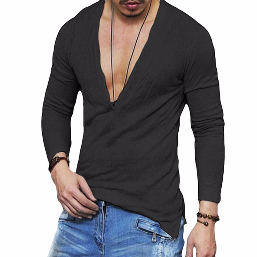 Men’s Slim Fit Long Sleeve Henley Shirt