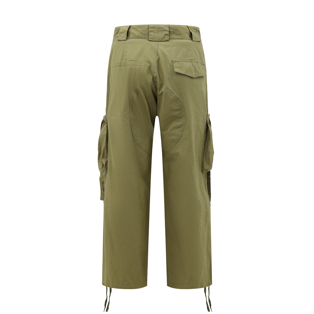 Men’s Wide-Leg, Baggy-Style Cotton Cargo Pants with Utility Pockets