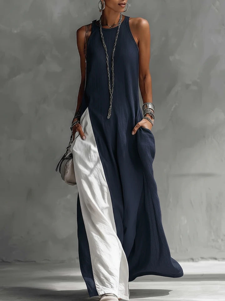 Women Strappy A-Line Maxi Dress, Summer Beach Dress