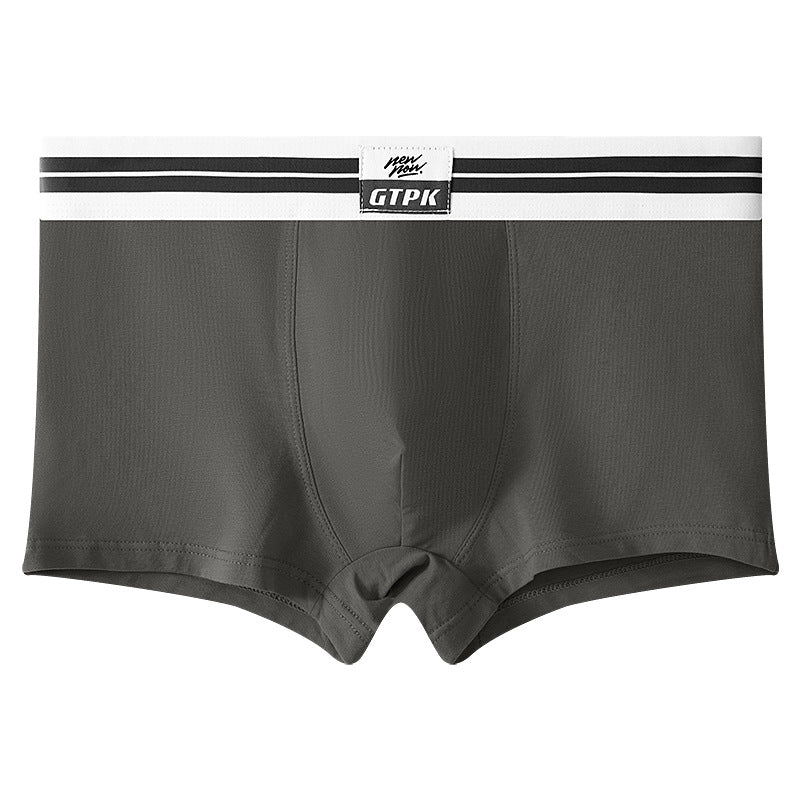Soft men’s boxer briefs with a supportive stretch fit, breathable comfort, and athletic striped waistband