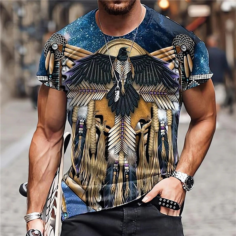 Men's 3D Digital Print Short Sleeve Shirt