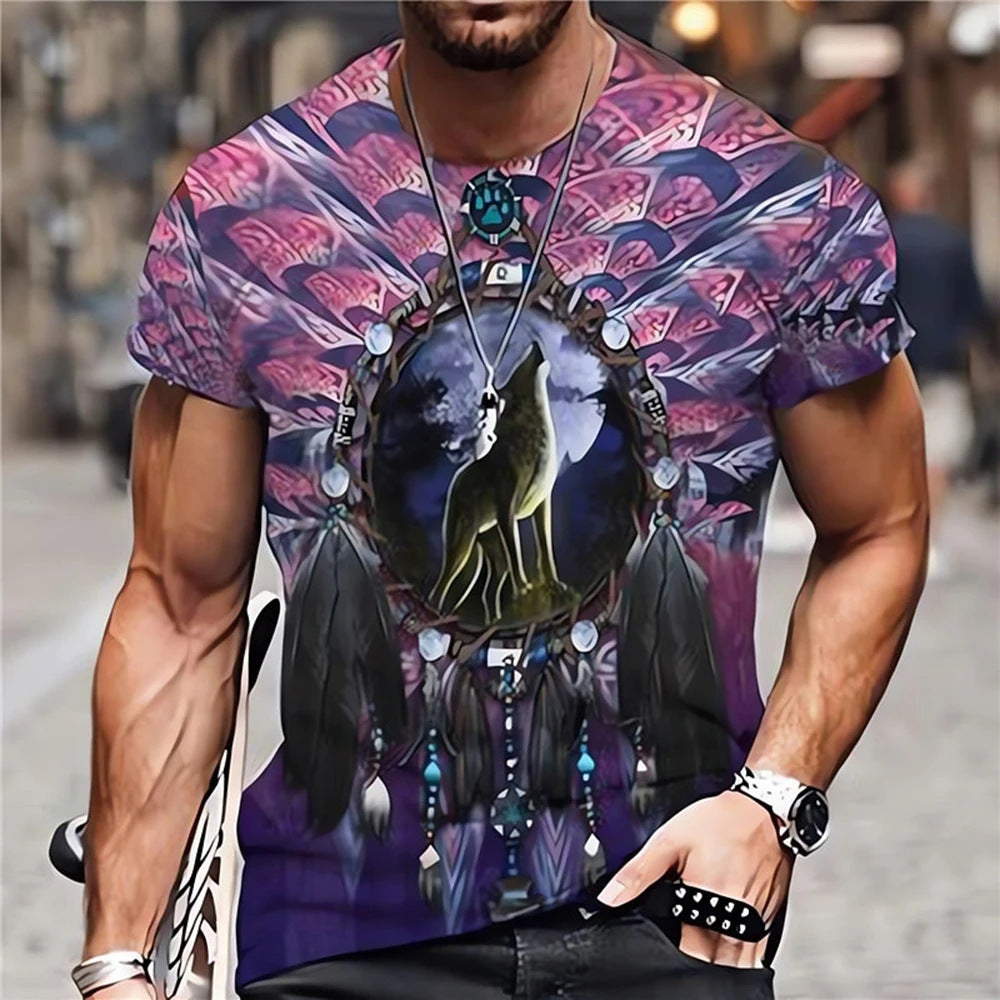 Men's 3D Digital Print Short Sleeve Shirt