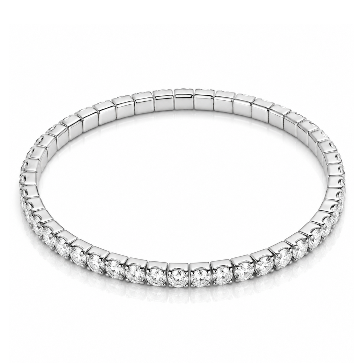 Classic Chloe Round-Stone Tennis Bracelet — Silver-Tone