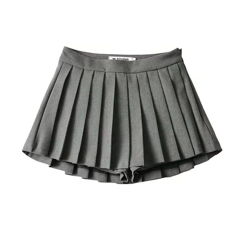 Women’s Pleated Mini/Tennis Skirt — White/Beige/Black/Gray