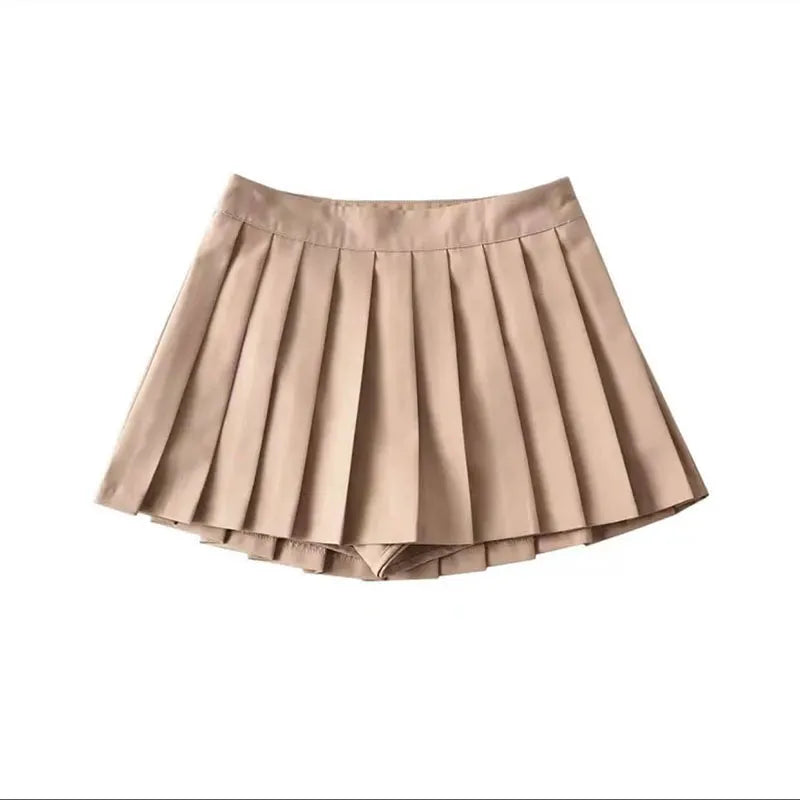 Women’s Pleated Mini/Tennis Skirt — White/Beige/Black/Gray