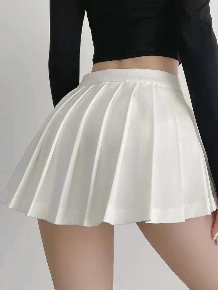 Women’s Pleated Mini/Tennis Skirt — White/Beige/Black/Gray