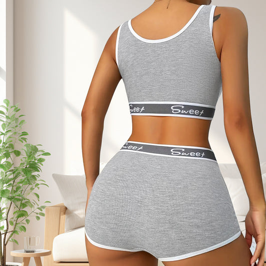 Sporty-chic 2-piece womens' underwear set