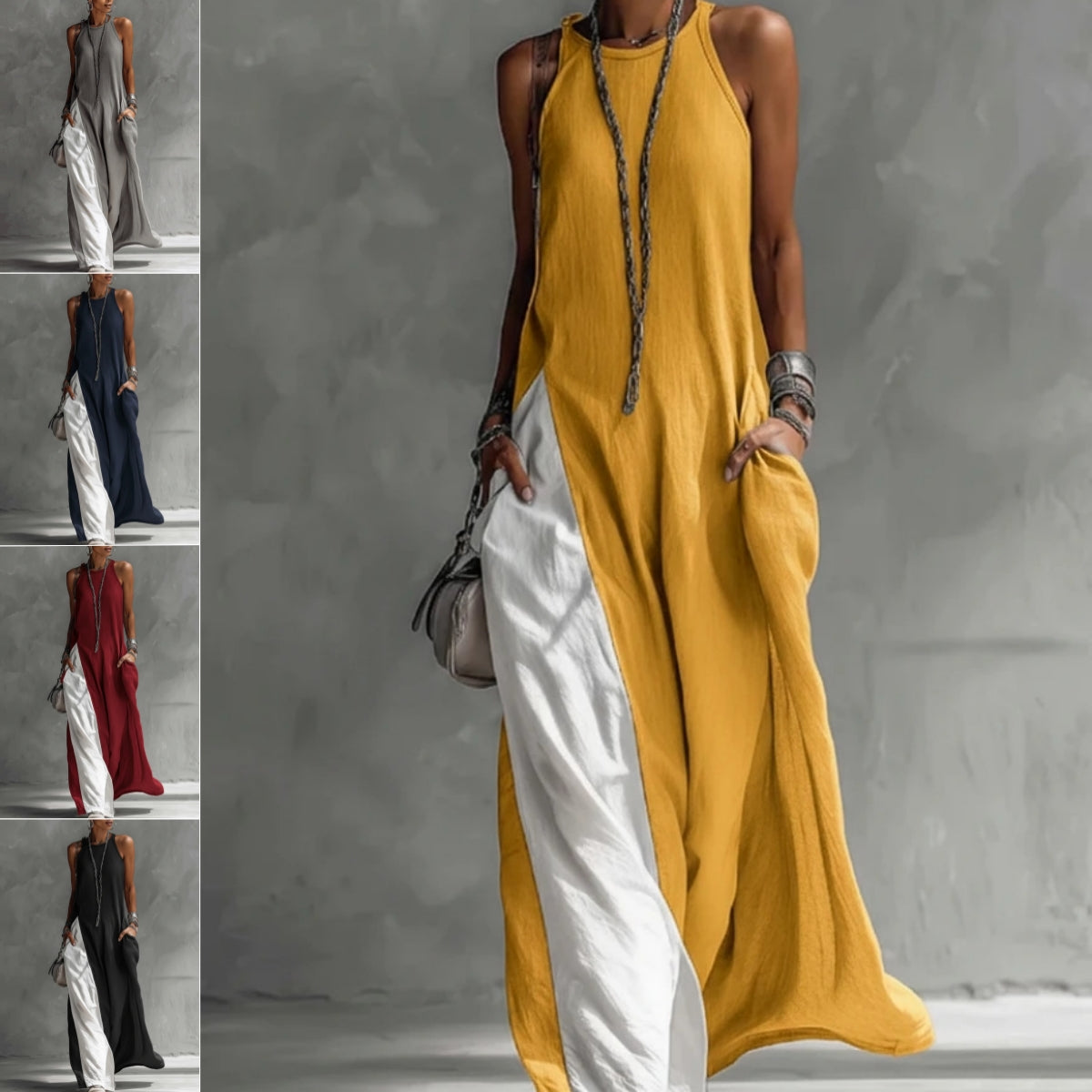 Women Strappy A-Line Maxi Dress, Summer Beach Dress