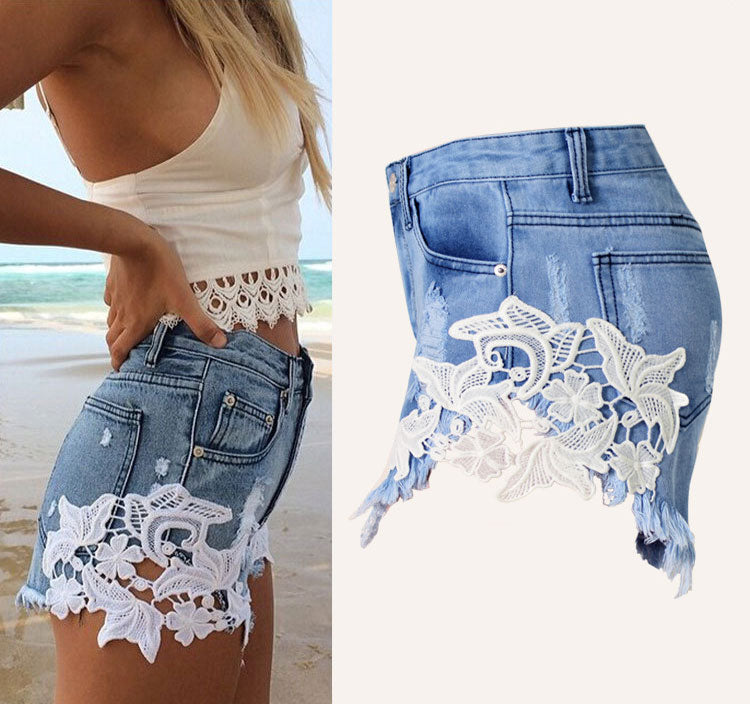 High Waist Lace Shorts