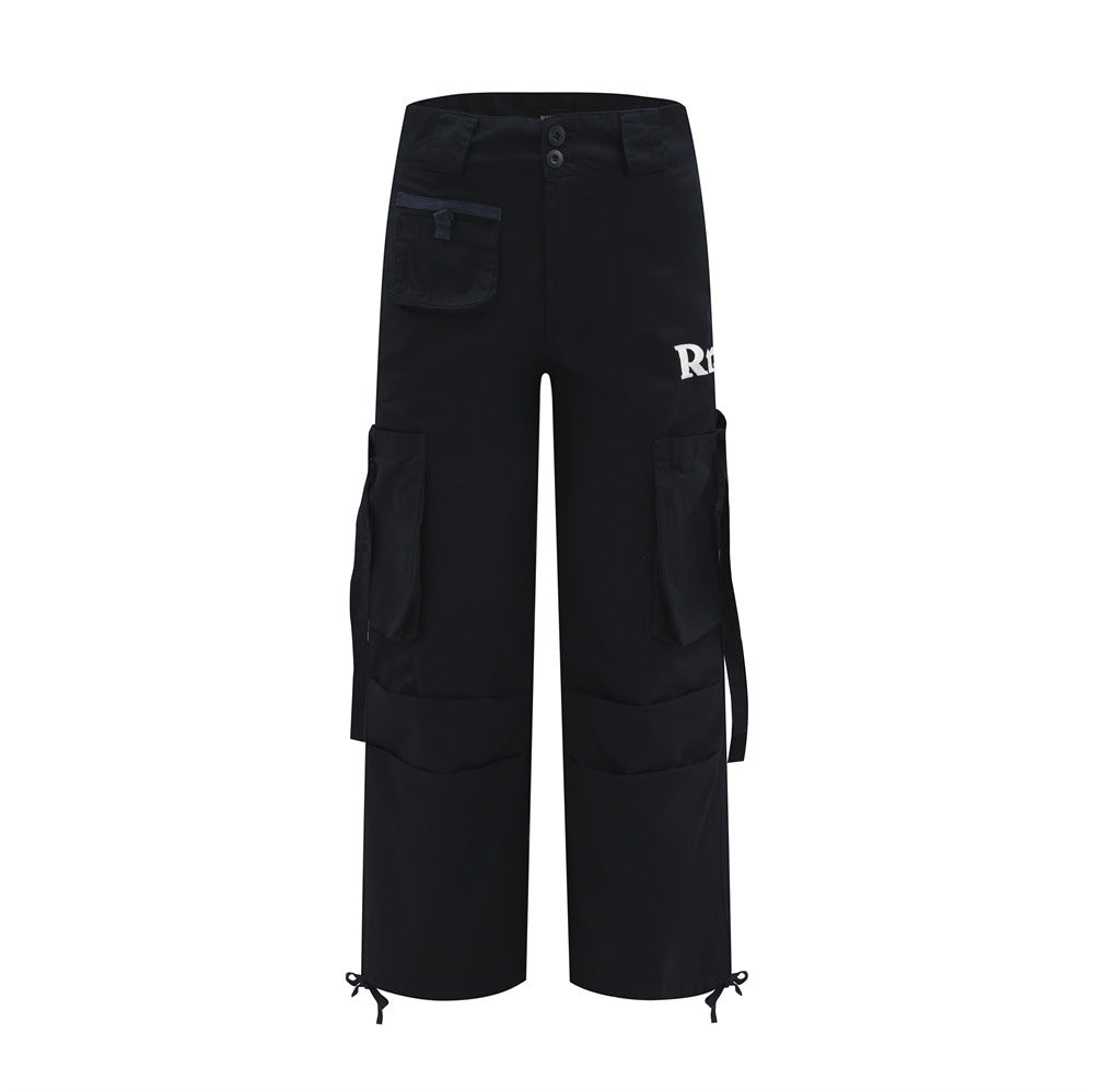 Men’s Wide-Leg, Baggy-Style Cotton Cargo Pants with Utility Pockets